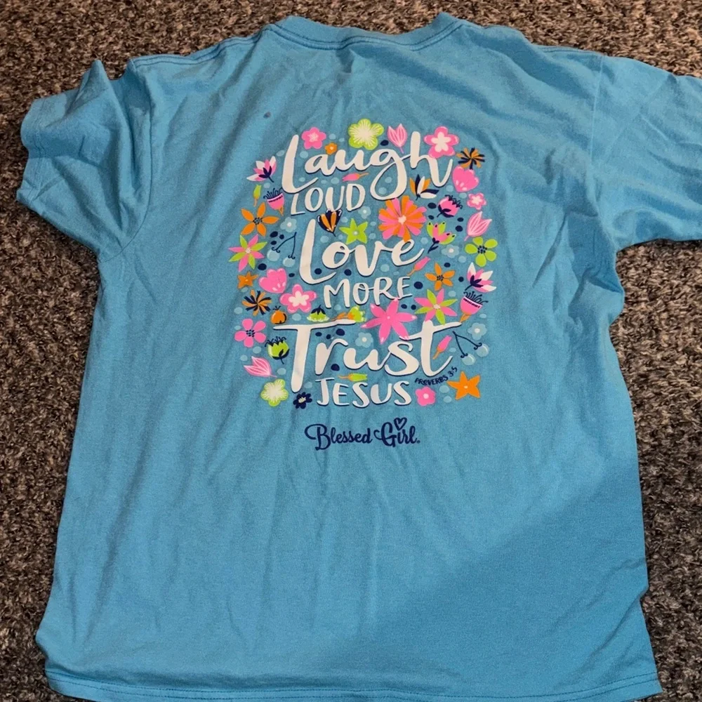 Kids Blue 'Blessed Girl' Graphic Tee